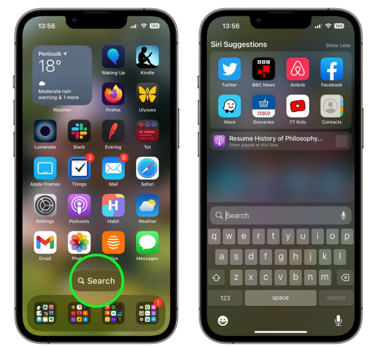 香洲苹果手机维修分享升级到 iOS 16 后，如何删除主屏幕上的搜索按钮 